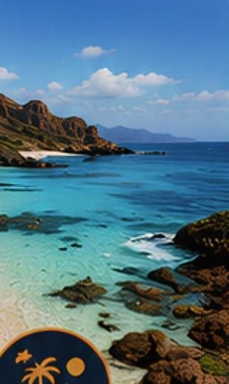 Rocky cove with clear water on Socotra